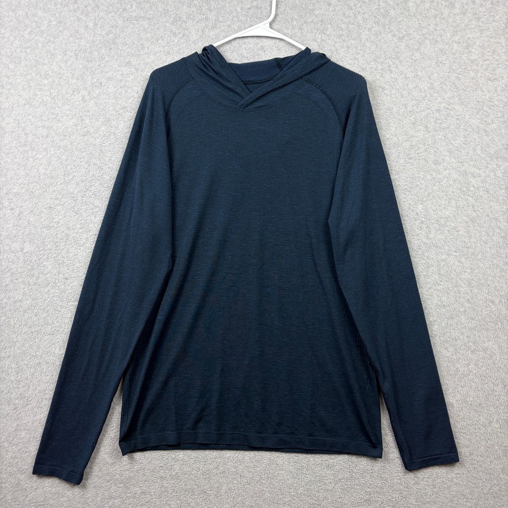 Lululemon Hoodie Mens Large Blue Metal Vent Tech Pullover Lightweight Running